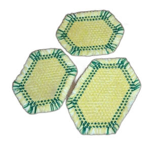 Vintage Woven Pot Rests (Set of 3) – Yellow & Green Retro Kitchen Vibes 🌿